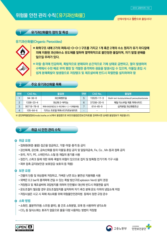 [안전보건 OPL]위험물 안전 관리 수칙(유기과산화물)